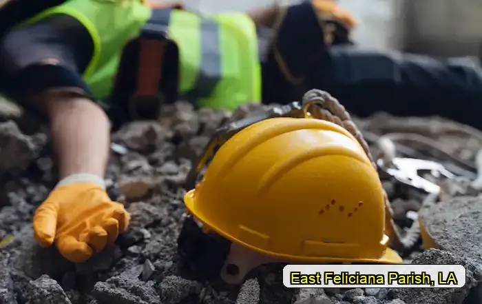Work injury attorney graphic for East Feliciana Parish, Texas near Wilson